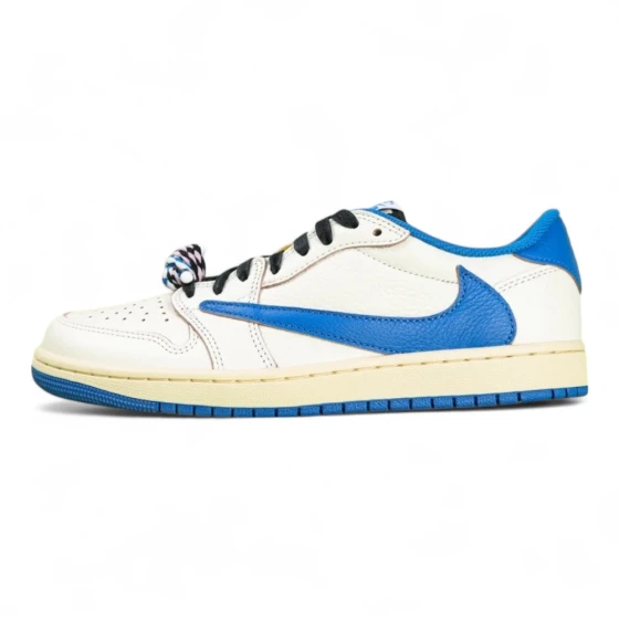 Fragment Design x Travis Scott x Jordan 1 Retro Low OG SP ‘Sail Military Blue’