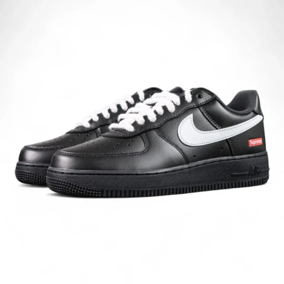Sup x Air Force 1 Low ‘Box Logo – Black White’ White Laces